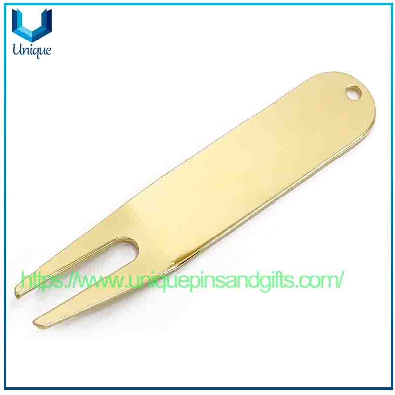 Diseño personalizado, horquilla para pelota de Golf, horquilla de Putting Green de Metal, herramienta de reparación de césped de Golf, herramienta Divot de Golf con logotipo en blanco