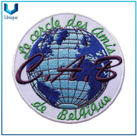 Parches de bordado de sarga con logotipo personalizado, insignias de bordado 3D, al por mayor de hierro en nombre en relieve logo de uniforme de etiquetas de brazo