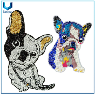 Parches de lentejuelas flip, cambie las etiquetas de bordado de color, etiqueta de lentejuelas reversibles para tela, decoración de bolsas, personalizar el perro, parches de lentejuelas de estilo unicornio