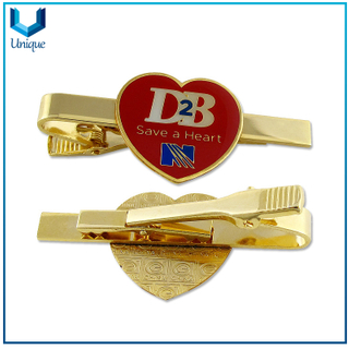 Pin de corbata de gemelina de oro 24k, barra de corbata de cloisonne suave, personalizar la barra de collar de diseño para regalos promocionales