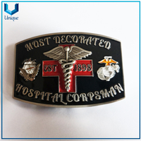 Hebilla de metal militar de los EEUU CORPSMAN, hebilla de la moda del esmalte 3D, hebilla de honor del souvenir de la boda en el diseño de personalizar