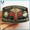 Hebilla de metal militar de los EEUU CORPSMAN, hebilla de la moda del esmalte 3D, hebilla de honor del souvenir de la boda en el diseño de personalizar