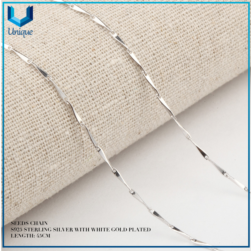 Cadenas de collar de joyería de plata esterlina 925 italiana, plateado oro plateado 925 cadenas de plata