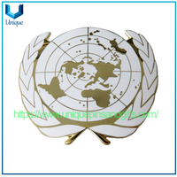 Broches de alfileres de solapa con logotipo personalizado de las Naciones Unidas, insignias Sdg, insignias de Metal 3D, medallas de mantenimiento de la paz, medallones conmemorativos