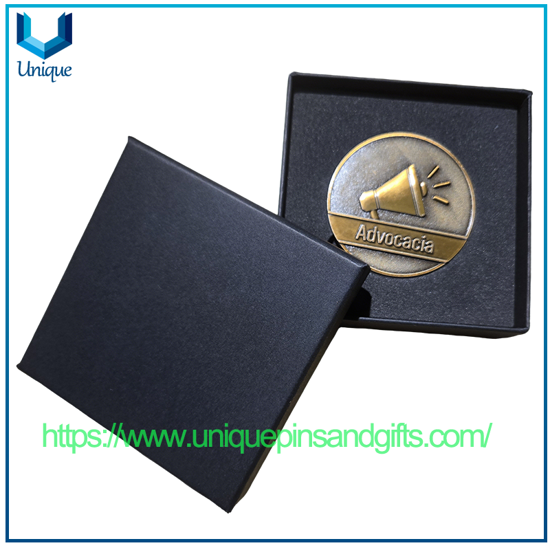 Moneda de recuerdo de medalla de excelencia legal personalizada de 2' con revestimiento antiguo 3D de Brasil para Advocacia