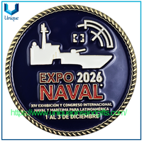 Monedas conmemorativas de metal 3D de alta calidad con diseño personalizado, monedas navales EXPO 2026 NAVAL FISA