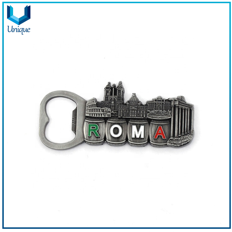 Recuerdos turísticos Unique Bove Bottle APENSIÓN Frigorífico Imán para Frigorífico Roma Italia Esmalte de metal Embalaje Botella Imán