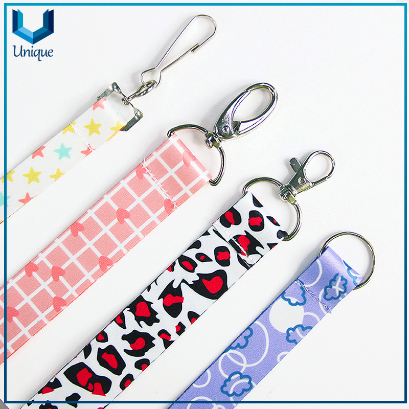 Poliéster Personalizado Keychain Lanyard Badge Holder con el logotipo Impresión de cordón promocional