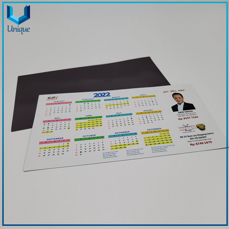 Imán de nevera promocional con calendario magnético mensual personalizado