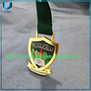 Logotipo personalizado Medallas de premios de metal de eventos deportivos escolares únicos con impresión UV y cinta