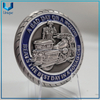 Moneda de policía de medalla de aleación de zinc fundido a presión de plata antigua de 2,25 pulgadas con diseño personalizado en forma de neumático