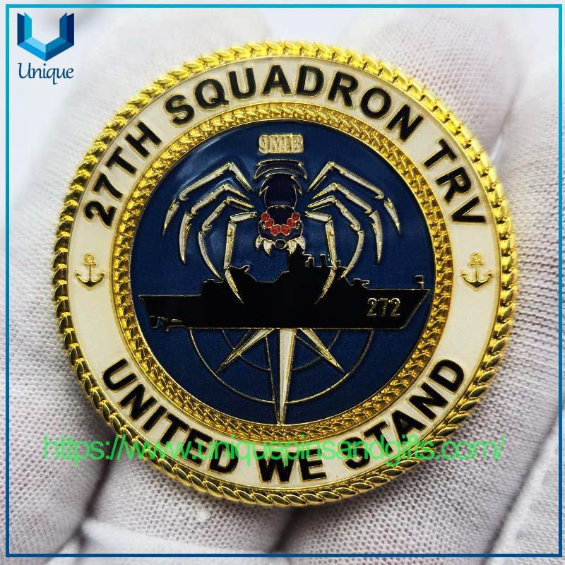 Moneda conmemorativa de metal de diamantes de oro electroplatante de doble cara personalizada