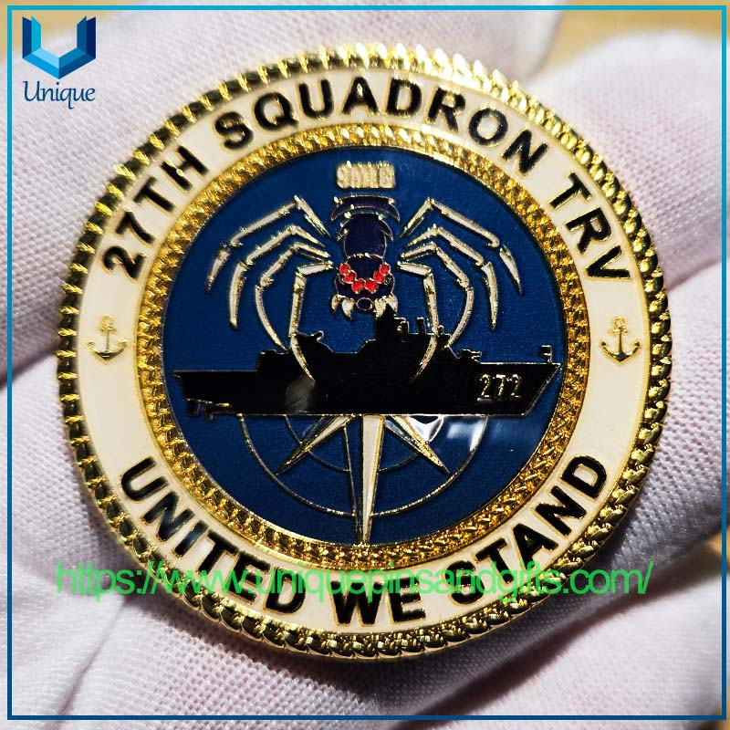 Monedera conmemorativa de metal de metal de diamante de oro de doble lado 3D Moneda conmemorativa (4) 