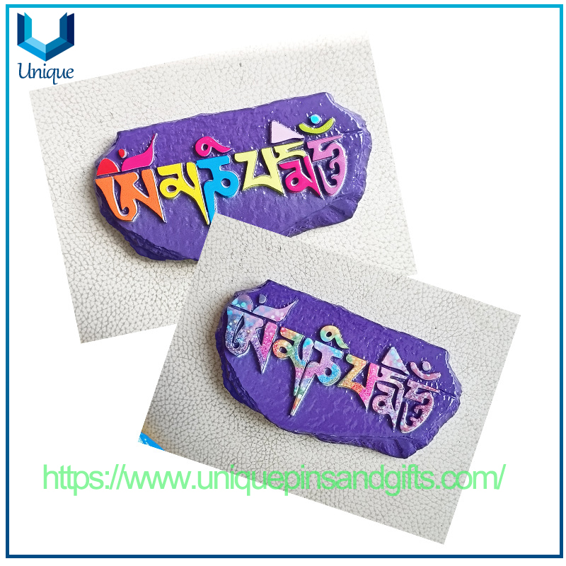 Calcomanías de magnet de nevera de paisaje urbano personalizado, lhasa bendición de bendición de resina calcomanías magnéticas para el turismo étnico tradicional artesanías de recuerdo regalos de recuerdo