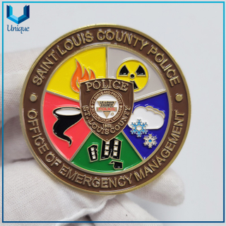 Moneda conmemorativa de la policía de metal personalizada en esmalte suave de 2,25 pulgadas, monedas conmemorativas de metal de la marina del ejército, moneda de metal de esmalte suave 