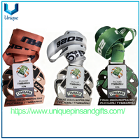 Medallas de metal personalizadas para eventos deportivos con medalla de bronce, oro y plata PZPN de Polonia con cinta