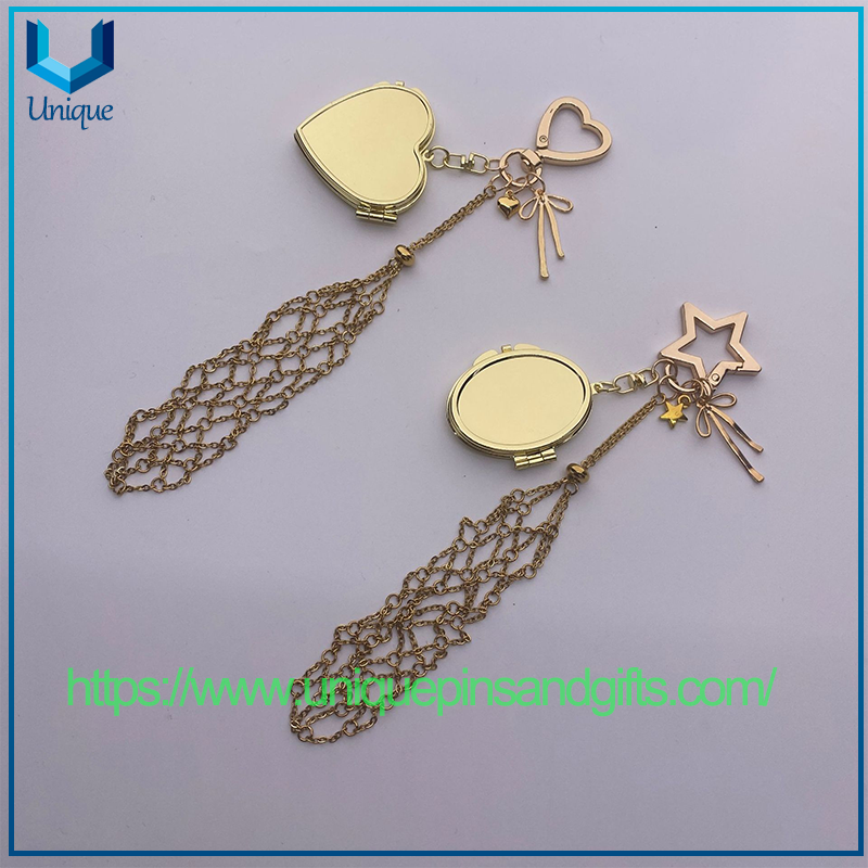 Nuevo estilo, colgante de bolsa de red de lápiz labial de acero inoxidable dorado, colgante de bolso de lápiz labial de moda, llavero colgante encantador