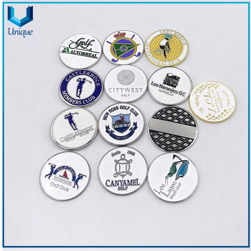 Fabricantes al por mayor, titulares de herramientas de divot de golf, marcadores de pelota de golf del clip de sombrero magnético, personalice el esmalte de metal suave / suave cloisonne die.