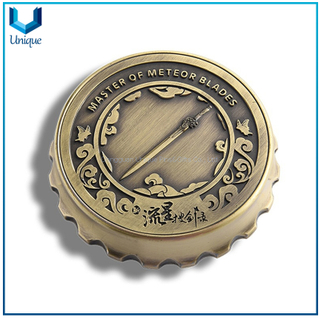 Abrelatas de la botella de cerveza de la botella de cerveza al por mayor, retroceso promocional de la botella del metal de la moda, modifique el abridor de latón antiguo de la modificación 3D