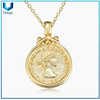 Pequeño tamaño de 18 mm Coin 925 Silver Custom colgante con cristal, diseño colgante personalizado para mujer, collar de plata esterlina y colgantes