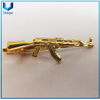 Personalice la barra de corbata de rifle en 3D, Pin de la corbata de estilo de pistola de oro para regalos de recuerdo militar, Barra de lazo de la mancha de la boda de la moda en el embalaje de la caja de regalos