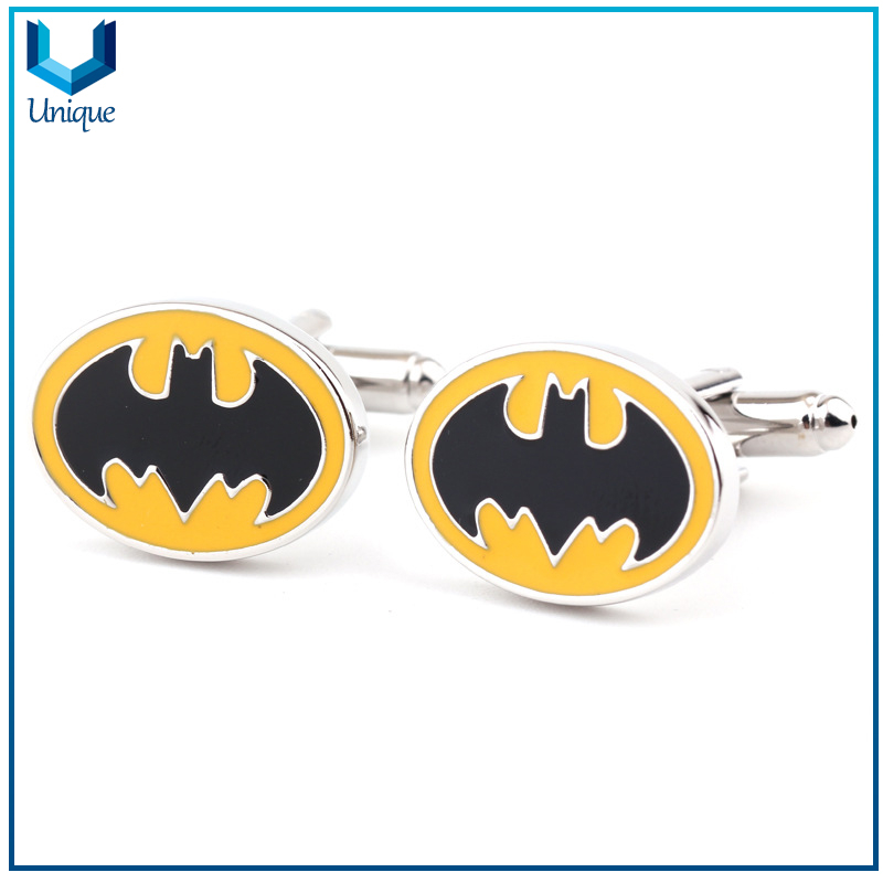 Personalice Diseño de gemelos, gemelos de esmalte suave con logotipo de murciélago, Moda Bodas Pin y gemelas, gemelas de joyería de moda