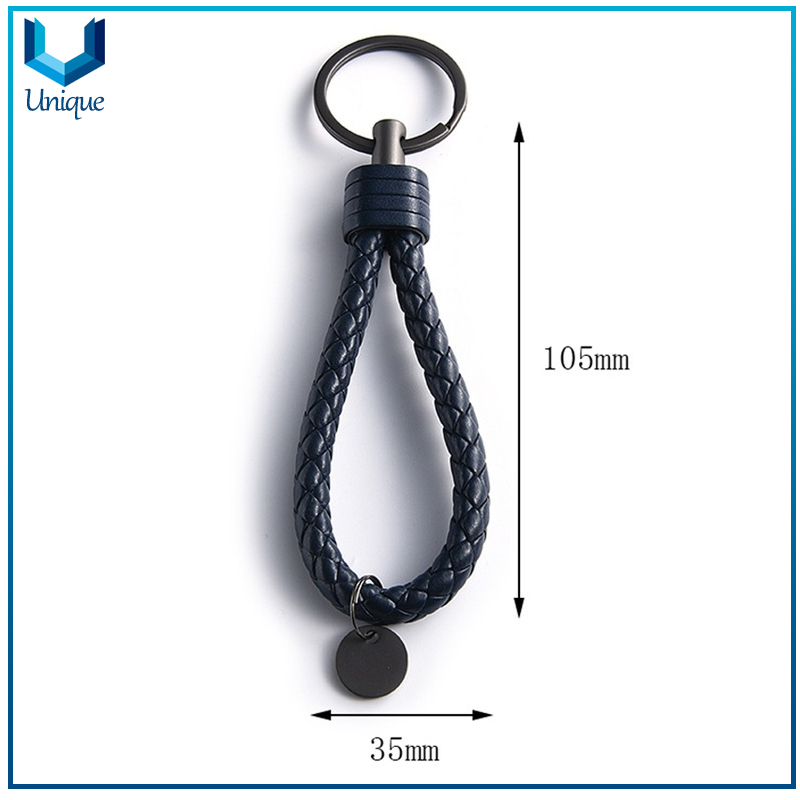Llavero de punto de piel de PU con logotipo de personalizar, llavero de cuero de recuerdo de moda barato para regalos