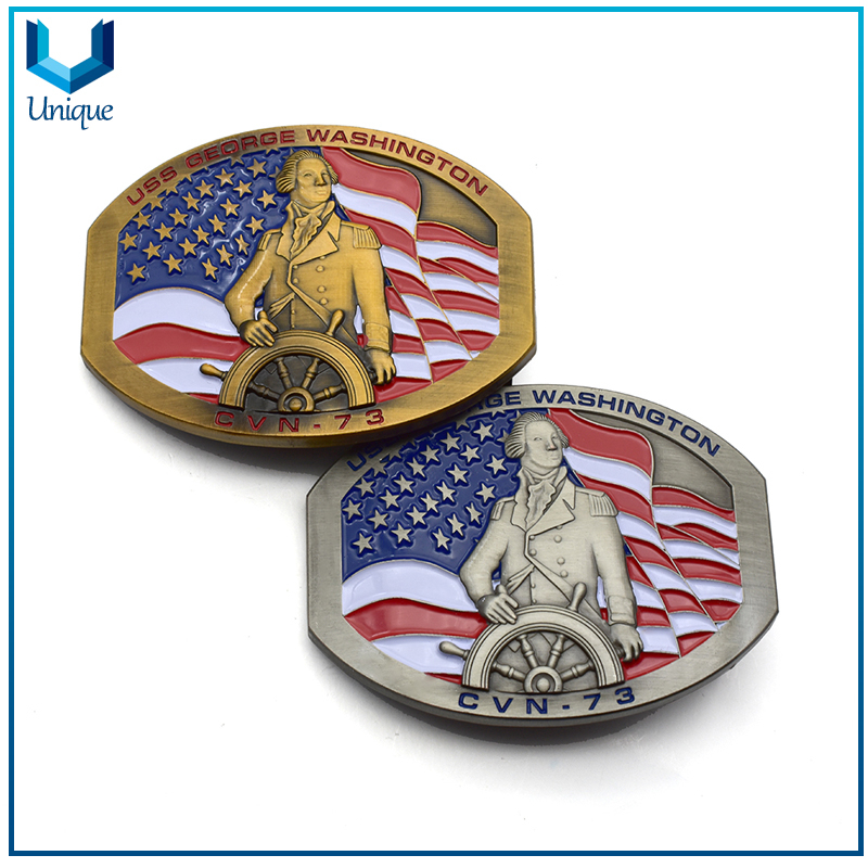 Personalice la hebilla de metal militar de la Marina de la Marina con el número de grabado, la hebilla de cinturón de cuero de la boda de la boda de la moda de la moda plateada de plata antigua para regalos