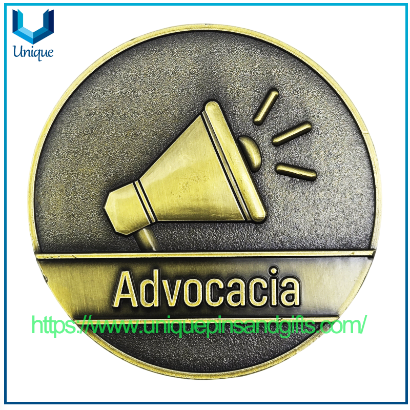 Moneda de Honor de Medalla de Premio de Abogado Destacado de 2' con revestimiento antiguo 3D personalizado de Brasil