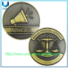 Moneda de recuerdo de medalla de excelencia legal personalizada de 2' con revestimiento antiguo 3D de Brasil para Advocacia