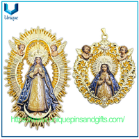 Colgante de Nuestra Señora de Guadalupe de alta calidad con ángeles, regalo religioso
