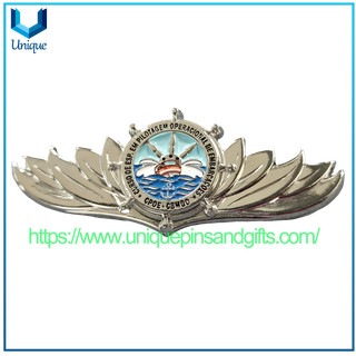Broche de alfiler de Metal 3D personalizado para solapa, insignia con forma triangular de búho y pulpo brasileño, insignia con cierre de mariposa PMGO SSPGO CBMGO