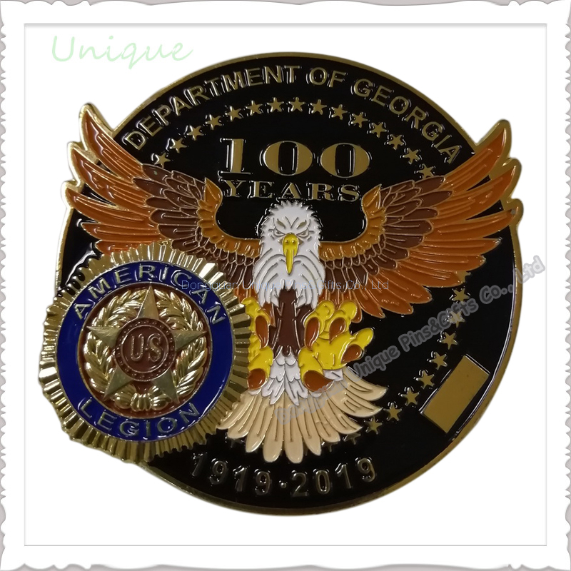 Moneda de latón de alta calidad del metal del empujador de la moneda de oro del Pin de la fábrica de China