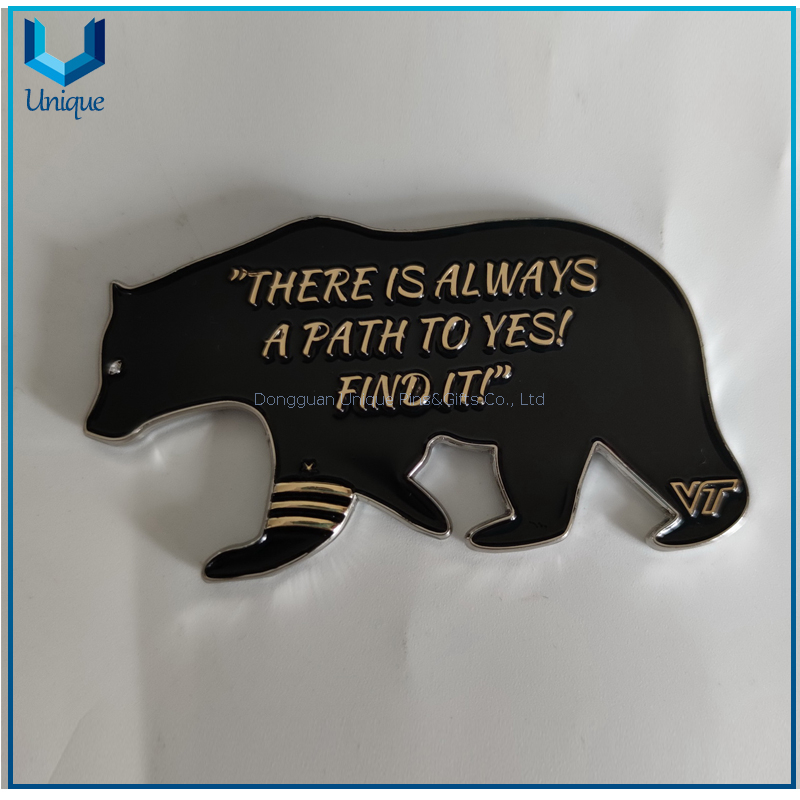 Diseño personalizado Moneda de desafío Moneda de la marina de guerra del diseño del oso creativo de la moda de dos tonos 3D