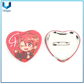 Promoción Corazón redondo Insignia Fabricante de hojalata de hojalata en blanco