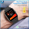 Venta caliente táctil completo smartwork smartwatch temperatura impermeable reloj inteligente con monitoreo de ritmo cardíaco reloj inteligente impermeable