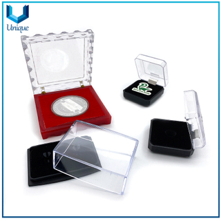 Wholesale Moneda personalizada de plástico de acrílico de acrílico caja de la caja de la caja de la caja de acrílico de la pequeña joyería de acrílico de la caja de regalo de almacenamiento
