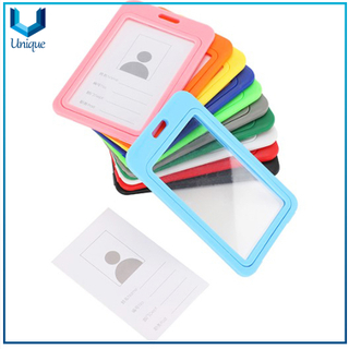 Precio de fábrica PP vertical PP Tarjeta de identificación con tarjeta de identificación-laterales dobles Clear