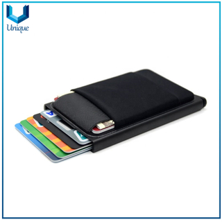 Billetera de aluminio con elasticidad Back Back ID Titular de la tarjeta de crédito RFID Metal Wallet Automatic Pop Up Caja de la tarjeta de la tarjeta de encargo