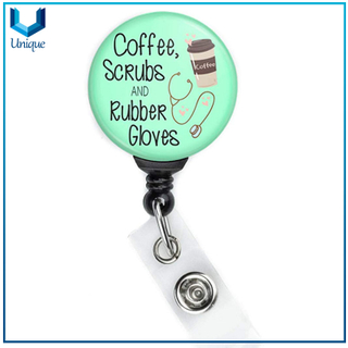 Nuevo Café Scrubs ID Wallet Porte Badge Tag Nurses 36 pulgadas Cord Cord Swing Clip Retractable Carrete de insignia