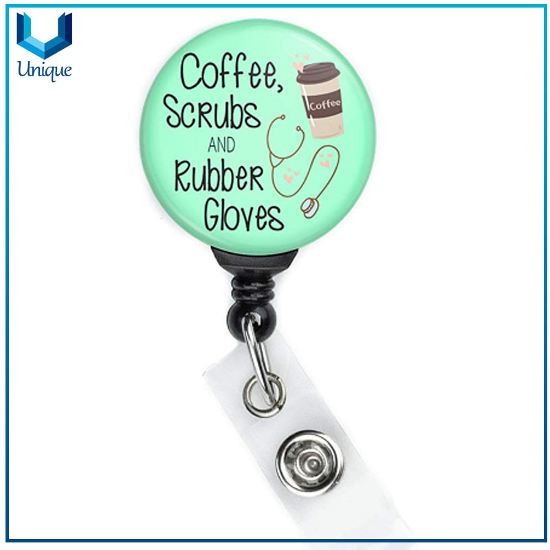 Nuevo Café Scrubs ID Wallet Porte Badge Tag Nurses 36 pulgadas Cord Cord Swing Clip Retractable Carrete de insignia