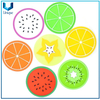 Fruit Design Cup Mat Mesa Mesa Placemat Posavasos de goma de silicona, Custom 2D Soft PVC Caucho Posavero Personalizado Diseño de frutas Copa Mat