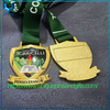 Logotipo personalizado Medallas de premios de metal de eventos deportivos escolares únicos con impresión UV y cinta