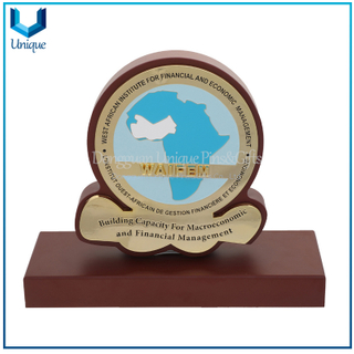 Premio de metal de la marina militar de Nigeria de alta calidad con expositor de madera