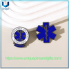 Insignia de metal personalizada, logotipo de ambulancia azul y una insignia de alfiler de emblema de metal de la vida, insignia de rescate de emergencia
