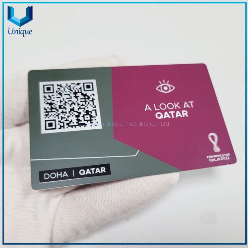 Tarjeta Cutsom Metal con impresión de código QR, tarjeta personalizada