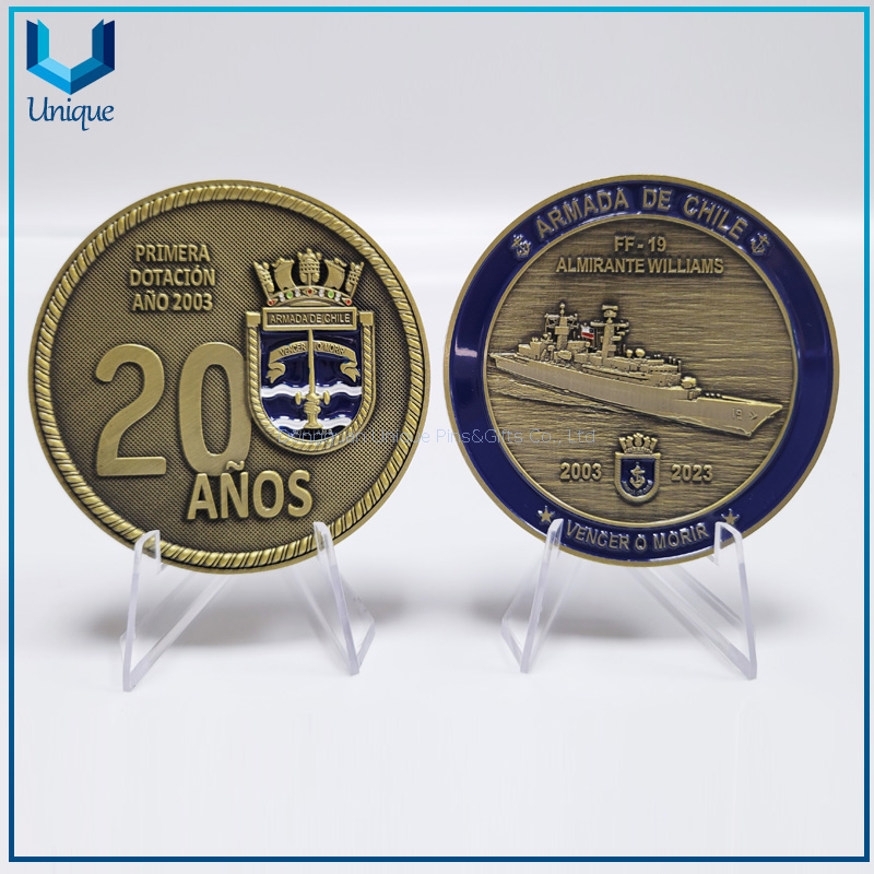 Personalizar la moneda del Desafío de España, moneda conmemorativa de la Policía Militar en relieve 3D 