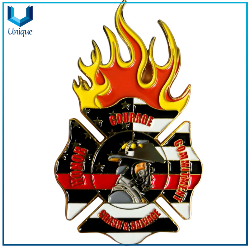 Personalice la moneda 3D, la moneda de honor del bombero, la moneda de la medalla de rescate de los recuerdos, la moneda conmemorativa, la moneda de la medalla de rescate de incendio