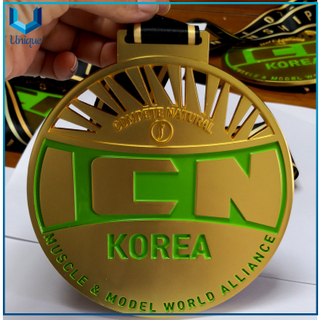 Personalice la medalla grande de 14 cm, la medalla de la medalla de la medalla de la competencia, la medalla de Corea ICN, los esporas corriendo MEDA, la medalla de Pormotional para regalos