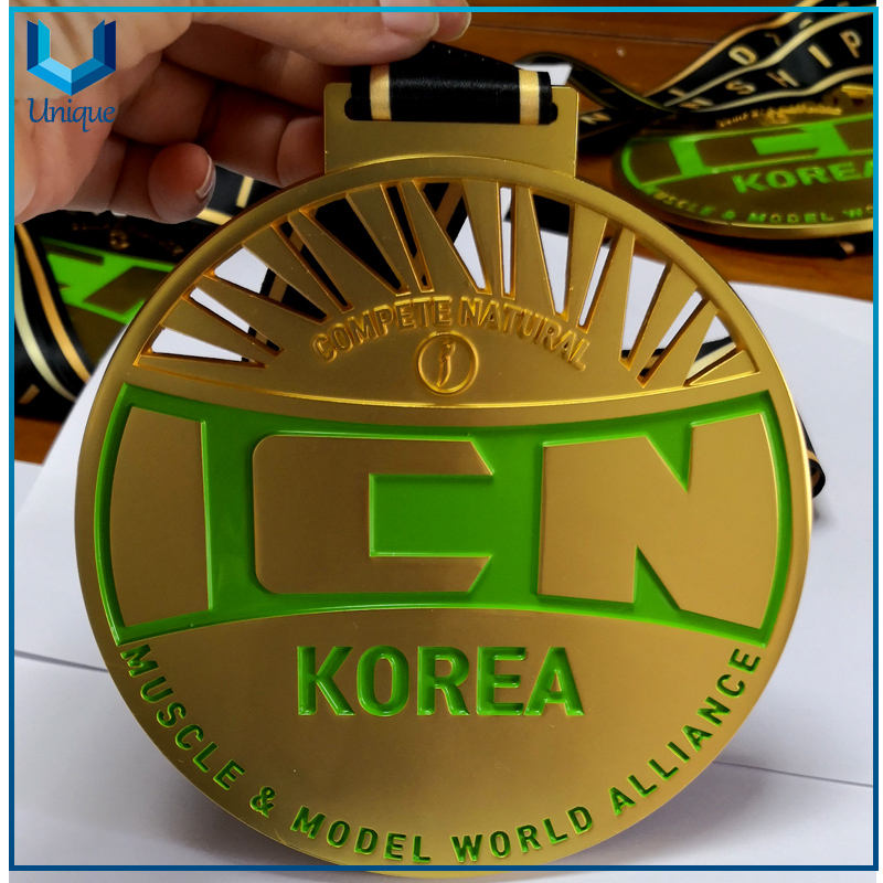 Personalice la medalla grande de 14 cm, la medalla de la medalla de la medalla de la competencia, la medalla de Corea ICN, los esporas corriendo MEDA, la medalla de Pormotional para regalos